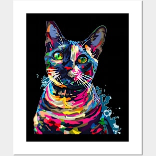 Bengal Colorfull Pop Art Design For Cat Onwer Posters and Art